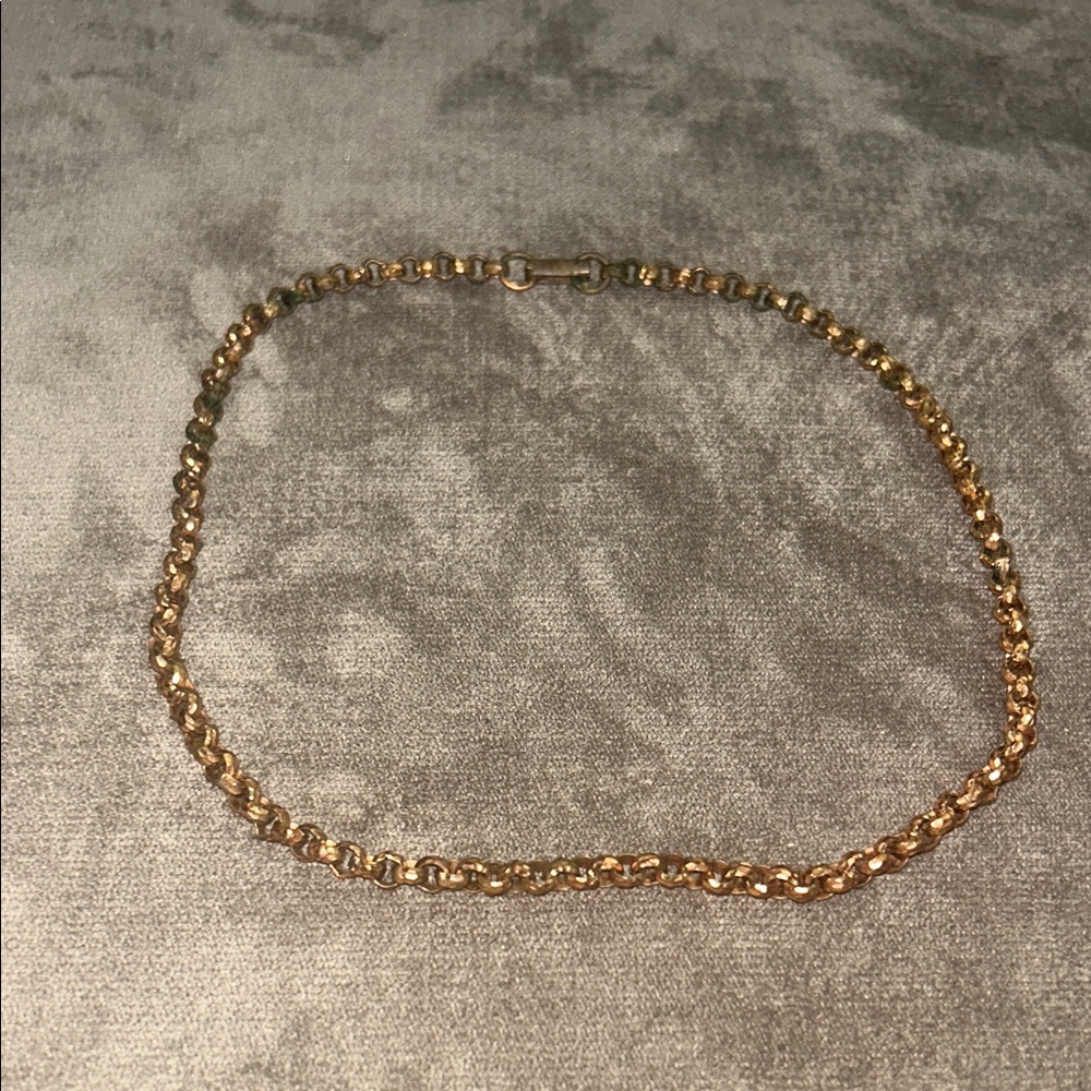 Vintage Solid Copper Rolo Link Chain Necklace | M… - image 3